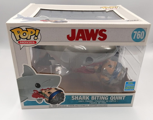 Funko Pop Movies Tiburon Shark Biting Quint 760 2019 L Ed Ex