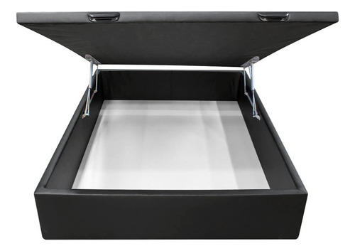 Base Box Baú Para Cama Viúva 128x188cm Liz Sintético Preto
