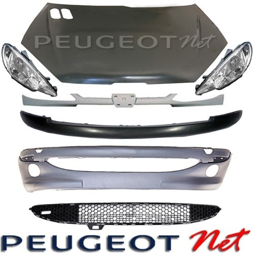 Trompa Peugeot 206 -capot-opticas-paragolpe-parrillas