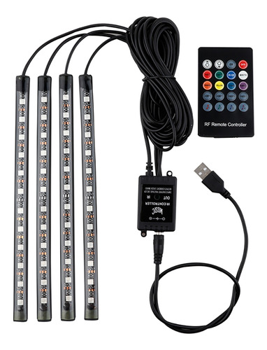 Tira De Luz Del Coche, 4pcs 36 Led Dc 12v Multicolor De La M