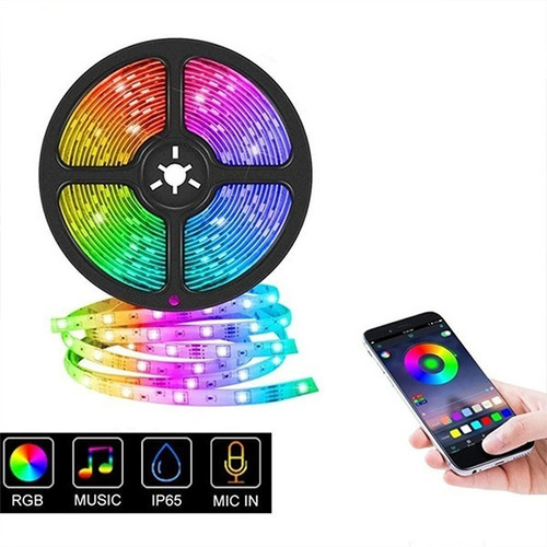 Cinta Led Inteligente Tira De Luz Bluetooth Multicolor Rgb