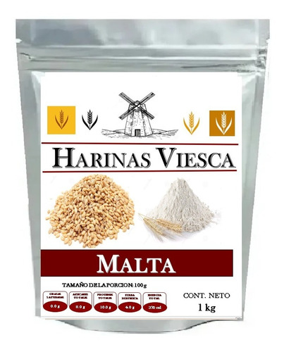 1 Kg Harina De Malta Para Panaderia Excelente Calidad