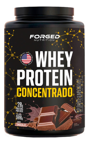 Whey Protein Concentrado 900g Forged Nutrition Sabor Chocolate