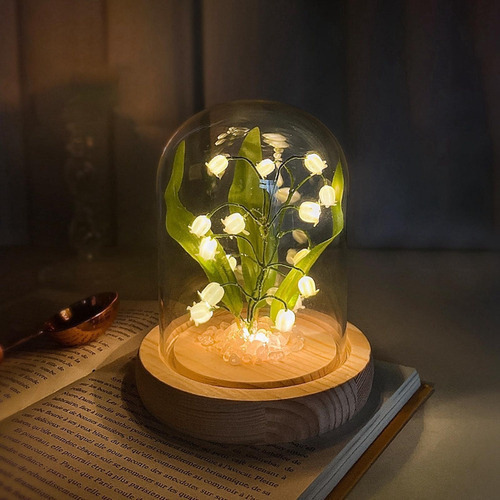Sq Luz Nocturna Con Forma De Flor De Lirio De Los Valles,