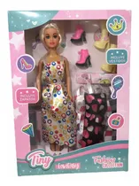 Comprar Muñeca Tiny Fashion Muñeca Vestido Circulos Con Accesorios