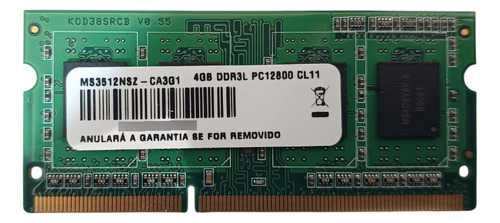 Memória Ram Multilaser 4 Gb Ddr3l Pc12800 Cl11