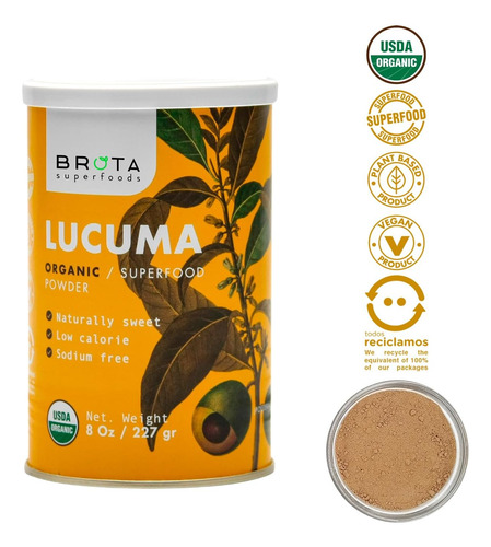 Lúcuma En Polvo Superalimento En Polvo Orgánico Premium
