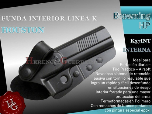 Imagen 2 de 7 de Pistolera Houston Funda K Interna Browning Hp K37int