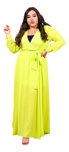 Maxi-vestido Emma Ramos Tallas Extra (verde Lima)