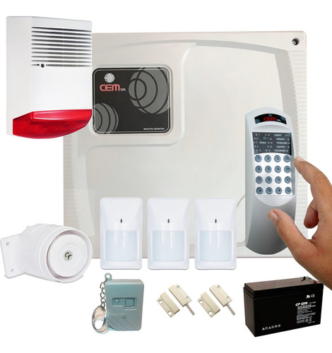 Kit Alarma 5 Zonas Con Teclado,3 Sensores, Batería, 2 Magnét