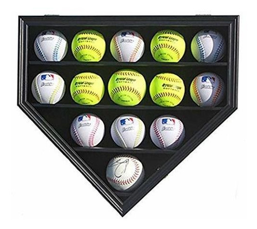 14 Softbol /béisbol, Cubo Vitrina Gabinete Rack De Pared