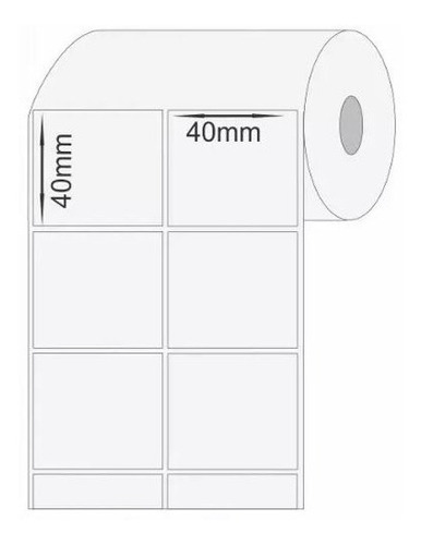 Etiqueta 40x40 Mm 2 Colunas 20 Rolos +7 Ribbon Cera 110x74