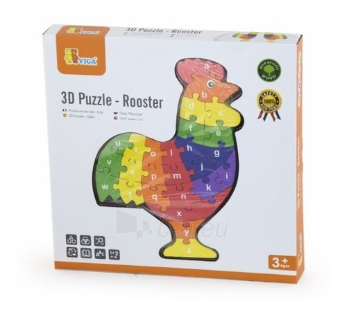 Puzle 3d Gallo De Madera  Niños Viga