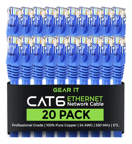 Gearit - Cable Ethernet Categora 6, Sin Enganches, Cable De 