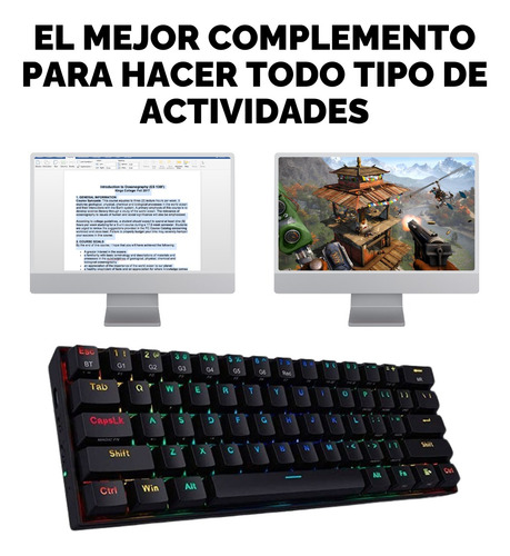 Teclado Redragon K530 Draconic Rgb Bluethooth Blanco
