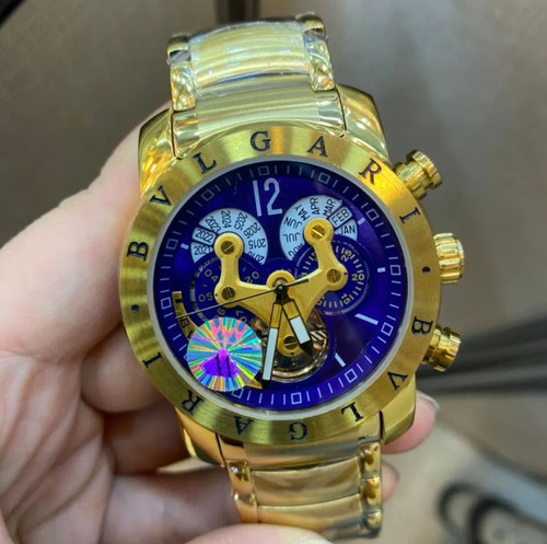 Relógio Bvlgari Hibrid Venom Automático Fundo Azul