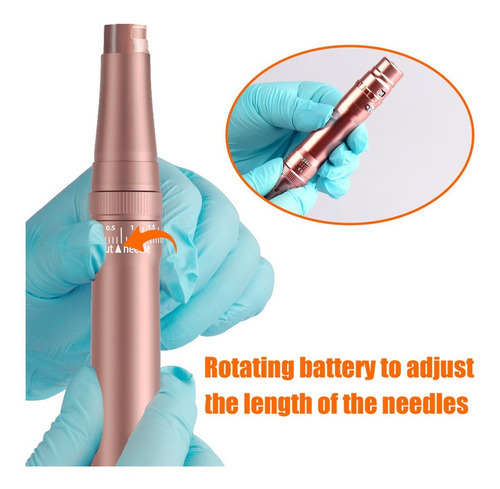 Máquina tudo-em-um para bordar tatuagens e sobrancelhas cor-de-rosa