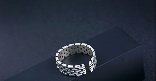 Imagen 3 de 5 de Anillo 4 Lineas Plata 0.925 Ajustable - 844
