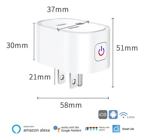 Enchufe Inteligente 2 Pack Control Remoto Wifi Alexa Google