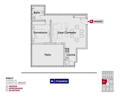 Imagen 2 de 12 de Departamento De Un Dormitorio Con Patio Exclusivo - Ituzaingo 600