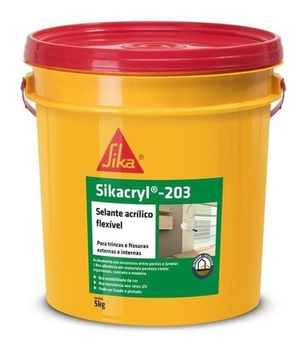 Sikacryl 203 Galão 5 Kg Selante Para Trincas E Fissuras Sika