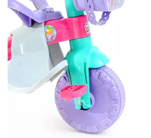 Triciclo Velotrol Infantil Bebe Motoca Rosa Menina Cestinha