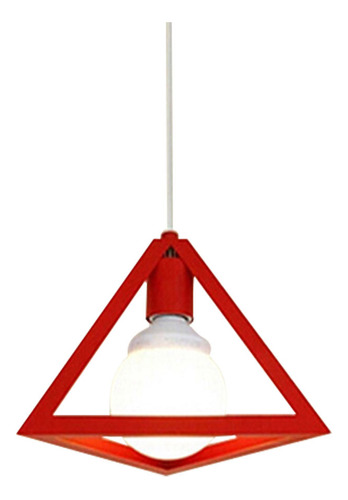 Lámpara Colgante Triangular Industrial Vintage Roja