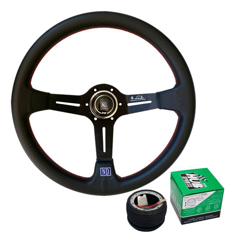 Volante Deportivo Nardi Torino Cuero Negro + Masa Hub/kit B