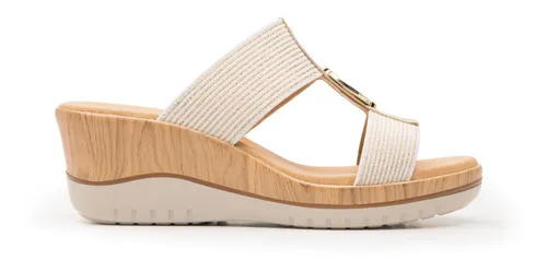Sandalia Flexi Para Mujer Estilo 113306 Oro Env o gratis