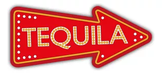 Placa Quadro Flecha Vermelha Tequila - Decoração Bar