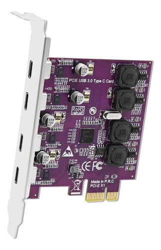 Febsmart 4 Puertos Usb-c De 5 Gbps Pci Express Usb 3.0 Card