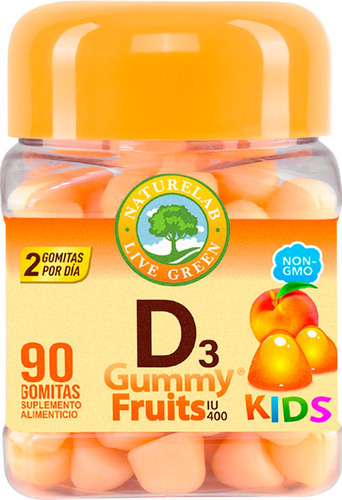 Vitamina D3 Kids, Gummy Fruits Sabor Durazno