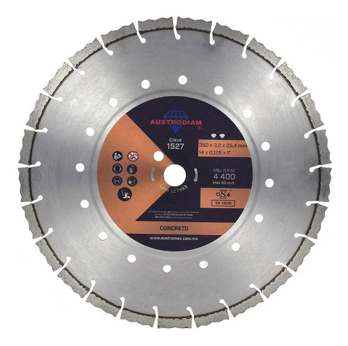 Disco Austrodiam 1527 Para Corte De Concreto Curado 14 PuLG