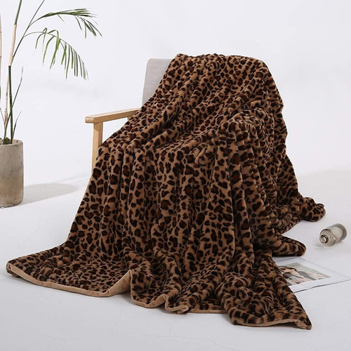 Velboa Super Suave Leopardo Manta Capa De Asiento Doble...