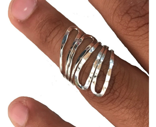 Anillo Martillado En Plata Fina 925 Varias Medidas Taxco An0