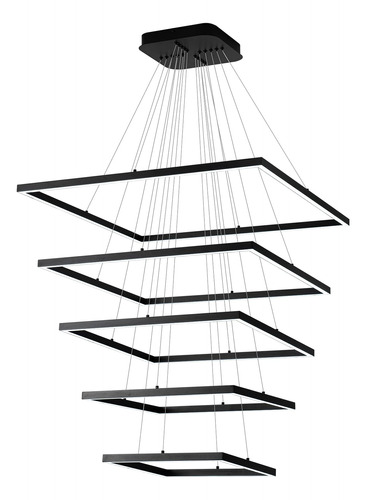 Madem Candelabro Led Moderno Cuadrado Regulable De 5 Anilla.