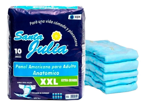 Pañal Americano Santa Julia Xxl - Paquete Con 10 Piezas