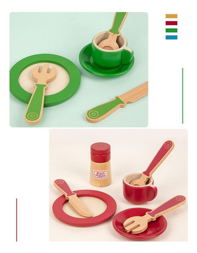 Platos Y Vajilla De Madera Para Niños, Accesorios De Cocina