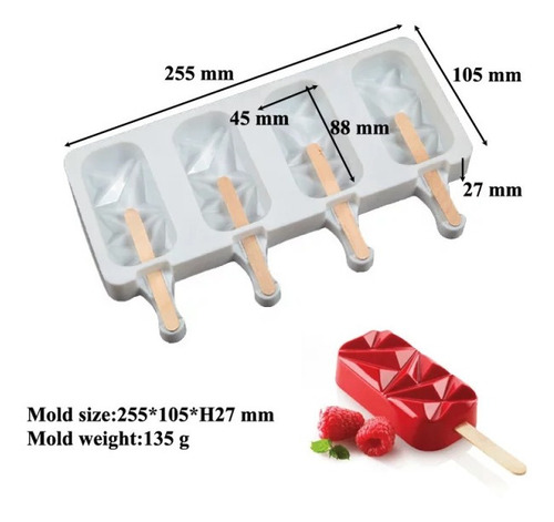 Imagen 2 de 4 de Molde De Silicona Para Paletas De Helados