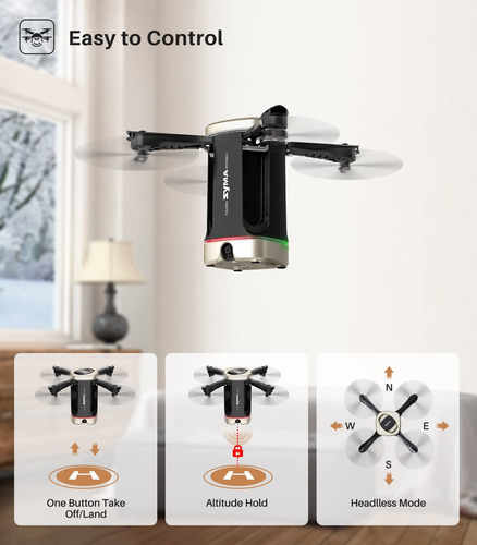 Dron Syma 1080p Fpv Plegable Con Cámara Para Niños Y Adultos Dorado/negro