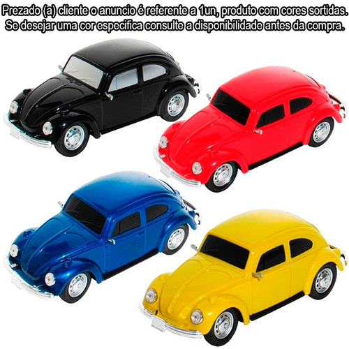 Carrinho Carro De Controle Remoto Vw Fusca 7 Funções 1/24