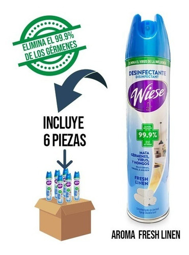 Wiese Spray Desinfectante Antibacterial 226gr/236ml