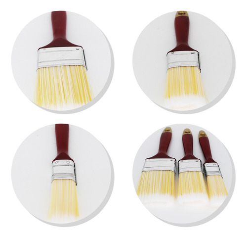 Imagem 2 de 6 de Kit Pincel Pintura 9un Decoração Retoque Reforma 3 Tamanhos