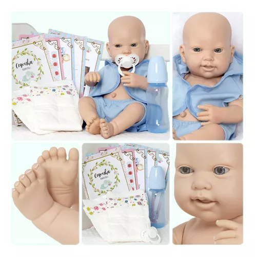 Bonecas bebe reborn menino e menina boneca realista 43cm 32