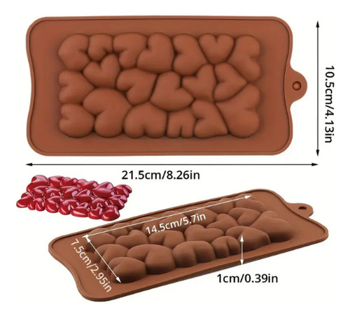 Molde Silicona Tableta Corazones Repostería Chocolate Cocina Sin Eleccion