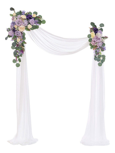 Ling's Moment Juego Flor Artificial Para Arco Boda 3 Unidad