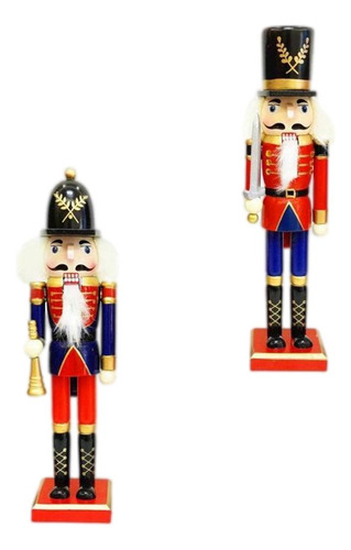 2 Piezas Decoración Tradicional Espadachín Cascanueces 12