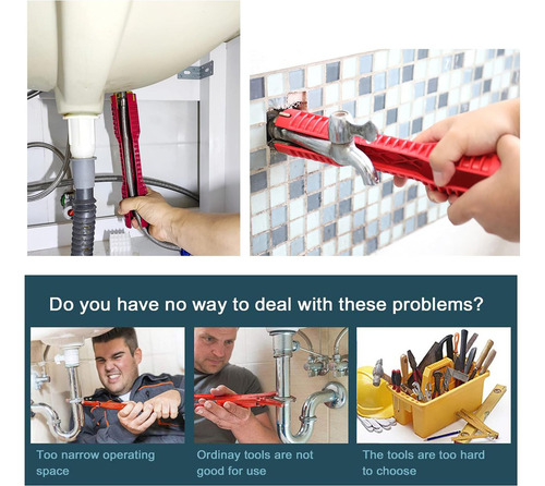 Herramienta Multifuncional Para Tuercas, Grifos, Lavabo, Bañ