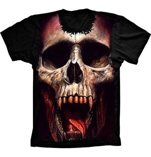 Camiseta Estilosa 3d Fullprint -skull Vampiro Monstro