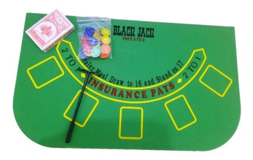 Mini Mesa Jogo De Cartas Baralho Blackjack Ficha Cassino